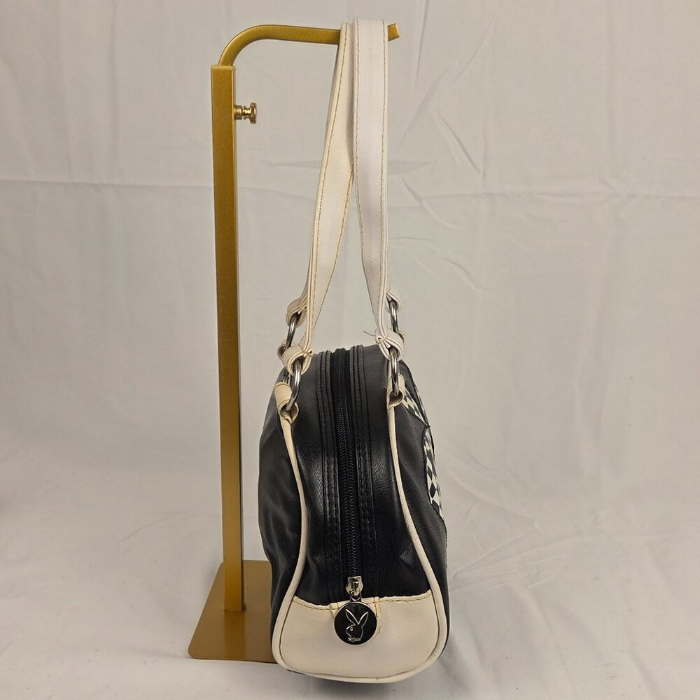 Vintage Y2K Playboy Black & White Checker Bunny Logo Handbag - Picture 3 of 10